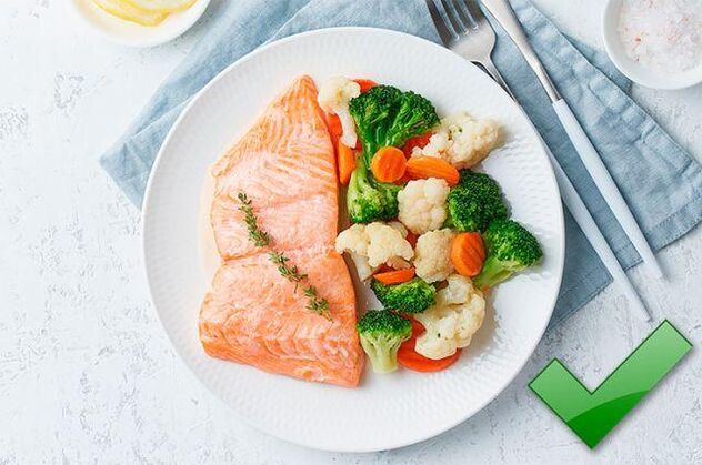 Con la gastrite, puoi mangiare pesce magro con verdure bollite